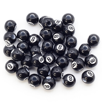Бусины круглые Бильярдный шар 12 мм +-25 г Черный