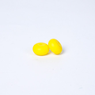 Бусина Рондель силиконовая для грызунков 14х8 мм Ø 2 мм 10 шт. Желтый