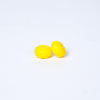 Бусина Рондель силиконовая для грызунков 14х8 мм Ø 2 мм 10 шт. Желтый