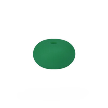 Бусина Рондель силиконовая для грызунков 14х8 мм Ø 2 мм 10 шт. Зеленый