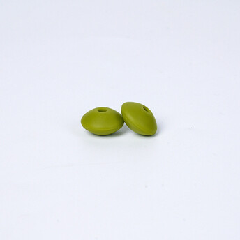 Бусина Разделитель силиконовая для грызунков 11х6 мм Ø 2 мм 10 шт. Оливковый