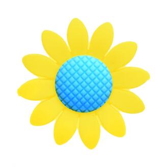 Бусина Подсолнух силиконовая для грызунков 40х10 мм 1 шт. Желтый с голубым