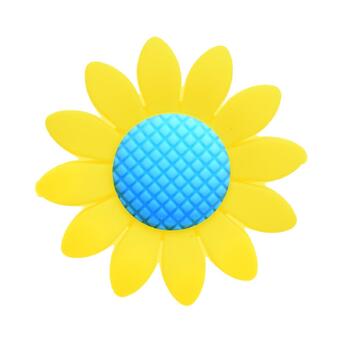 Бусина Подсолнух силиконовая для грызунков 40х10 мм 1 шт. Желтый с голубым