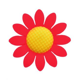 Бусина Подсолнух силиконовая для грызунков 40х10 мм 1 шт. Красный с желтым