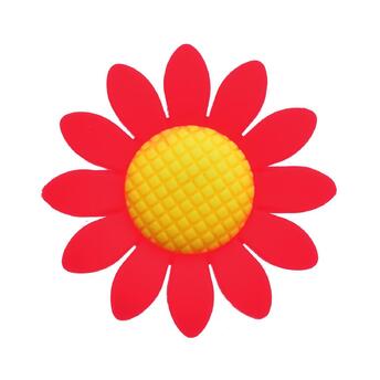 Бусина Подсолнух силиконовая для грызунков 40х10 мм 1 шт. Красный с желтым