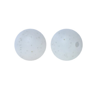 Бусина Шар с блестками силиконовая для грызунков 15 мм Ø 2 мм 5 шт. Белый