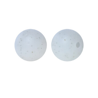 Бусина Шар с блестками силиконовая для грызунков 15 мм Ø 2 мм 5 шт. Белый