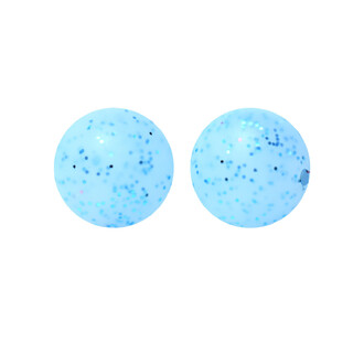 Бусина Шар с блестками силиконовая для грызунков 15 мм Ø 2 мм 5 шт. Голубой