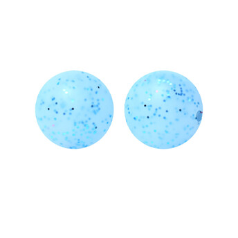 Бусина Шар с блестками силиконовая для грызунков 15 мм Ø 2 мм 5 шт. Голубой