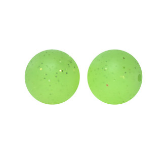 Бусина Шар с блестками силиконовая для грызунков 15 мм Ø 2 мм 5 шт. Салатовый