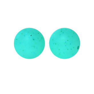Бусина Шар с блестками силиконовая для грызунков 15 мм Ø 2 мм 5 шт. Бирюзовый