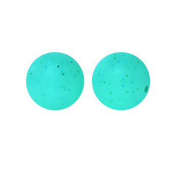 Бусина Шар с блестками силиконовая для грызунков 15 мм Ø 2 мм 5 шт. Бирюзовый
