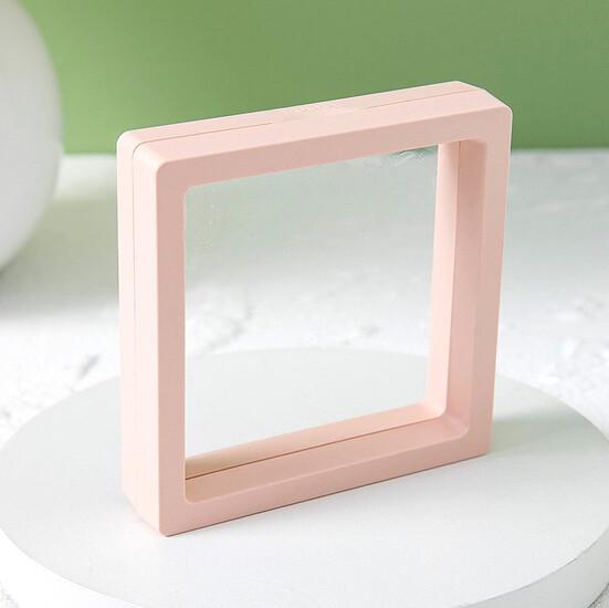 Ювелирная упаковка для украшений 9х9х2 см 1 шт. Пудровый