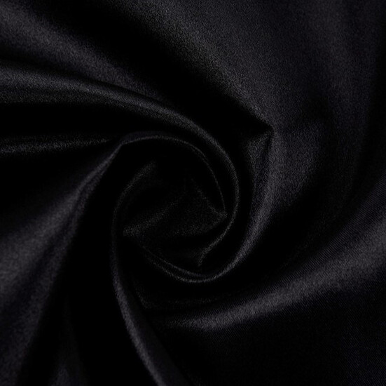 Ткань атлас LuxFabric 115 г/м² 1,5 м 1 м Черный