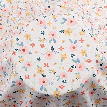 Ткань 100% вискоза LuxFabric 153 г/м² 1,45 м 1 м принт Mallow blooming