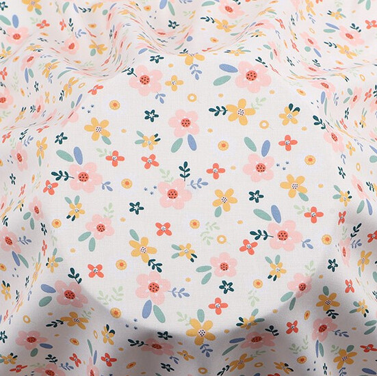 Ткань 100% вискоза LuxFabric 153 г/м² 1,45 м 1 м принт Mallow blooming