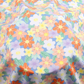 Ткань 100% вискоза LuxFabric 153 г/м² 1,45 м 1 м принт Lily multicolored