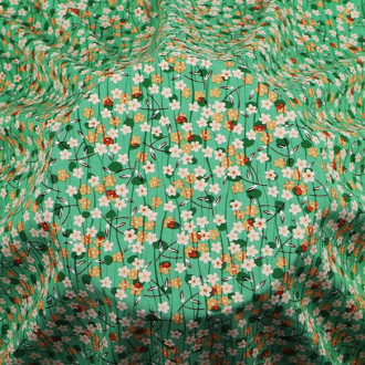 Ткань 100% вискоза LuxFabric 153 г/м² 1,45 м 1 м принт Flower meadow