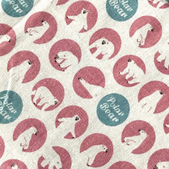 Ткань 55% лен 45% хлопок 160 г/м² 1,5 м 1 м принт Great white bear