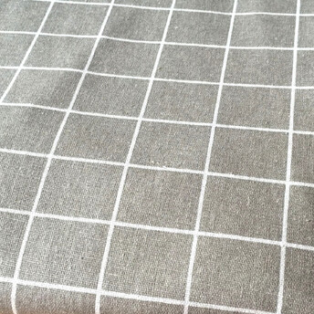 Ткань 55% лен 45% хлопок 160 г/м² 1,5 м 1 м принт Gray cell