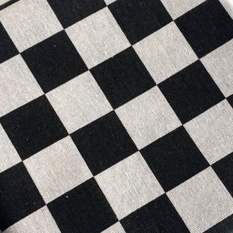 Ткань 55% лен 45% хлопок 160 г/м² 1,5 м 1 м принт Black and white squares