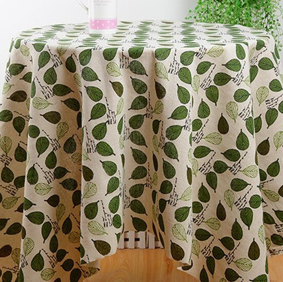 Ткань 55% лен 45% хлопок 160 г/м² 1,5 м 1 м принт Green leaf of Bodhi