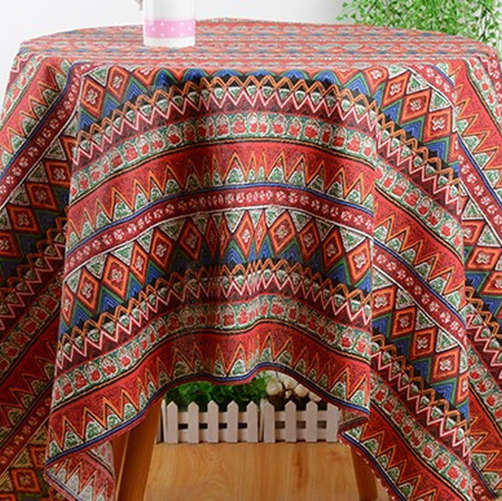 Ткань 55% лен 45% хлопок 160 г/м² 1,5 м 1 м принт Red folk style