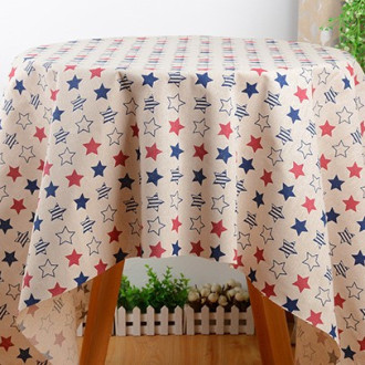 Ткань 55% лен 45% хлопок 160 г/м² 1,5 м 1 м принт Colored star