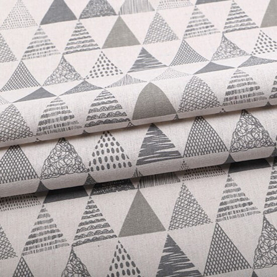 Ткань 55% лен 45% хлопок 160 г/м² 1,5 м 1 м принт Gray triangle