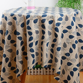 Ткань 55% лен 45% хлопок 160 г/м² 1,5 м 1 м принт Blue leaf of Bodhi