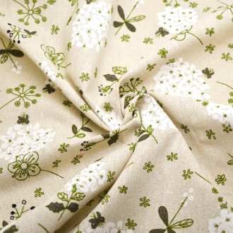 Ткань 55% лен 45% хлопок 160 г/м² 1,5 м 1 м принт Dandelion