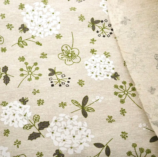 Ткань 55% лен 45% хлопок 160 г/м² 1,5 м 1 м принт Dandelion