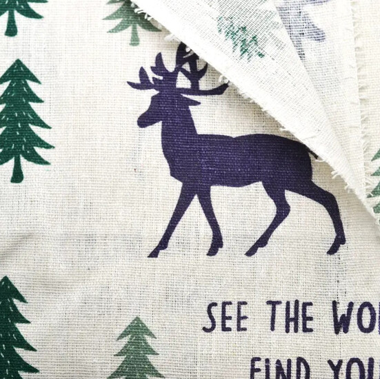 Ткань 55% лен 45% хлопок 160 г/м² 1,5 м 1 м принт Cedar forest