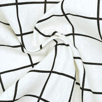 Ткань 55% лен 45% хлопок 160 г/м² 1,5 м 1 м принт White cell