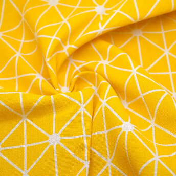 Ткань 55% лен 45% хлопок 160 г/м² 1,5 м 1 м принт Yellow geometry