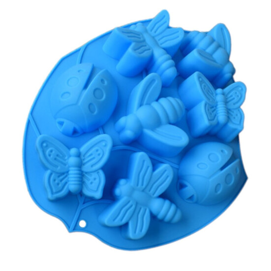Форма силиконовая Insects 8 яч. 27х20,5х3 см 1 шт. Голубой