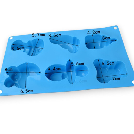 Форма силиконовая Малыш 6 яч. 29,5х17х3,5 см 1 шт. Голубой