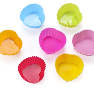 Форма для кексу Серце силіконова 7х3 см 1 шт. Жовтий