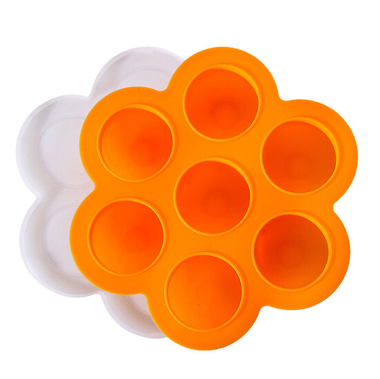 Форма с крышкой 7 яч. силиконовая 16х14,5х3,5 см Ø 4 см 1 шт. Оранжевый