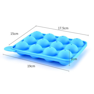 Форма силиконовая Шар для льда 12 яч. 17,5х13,5 см Ø 3,7 см 1 шт. Голубой