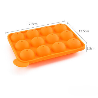 Форма силиконовая Шар для льда 12 яч. 17,5х13,5 см Ø 3,7 см 1 шт. Оранжевый