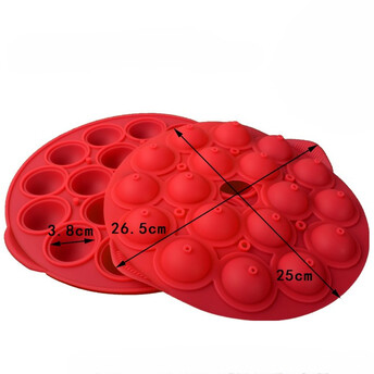 Форма силиконовая Круглая 18 яч. 26,5х25 см Ø 4 см 1 шт. Красный