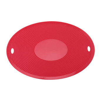 Подставка под горячее Овальная силиконовая 31х21х0,2 см 1 шт. Красный