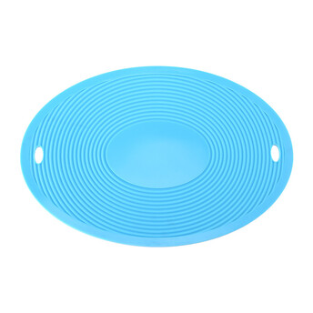 Подставка под горячее Овальная силиконовая 31х21х0,2 см 1 шт. Голубой