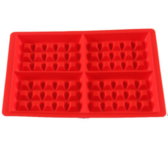 Форма силиконовая 4 вафли 28х18,5х1,6 см Ø 8х12,2 см 1 шт. Красный
