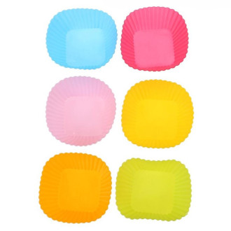 Форма для кекса Квадратная силиконовая 7х3,3 см 1 шт. Красный