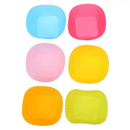 Форма для кекса Квадратная силиконовая 7х3,3 см 1 шт. Красный