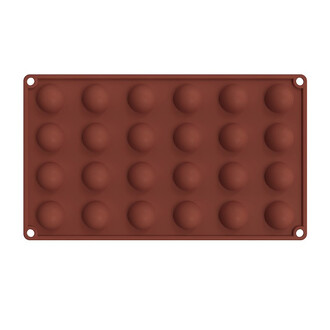 Форма силиконовая 24 полусфер 28,5х16,5х1,5 см Ø 2,8 см 1 шт. Коричневый