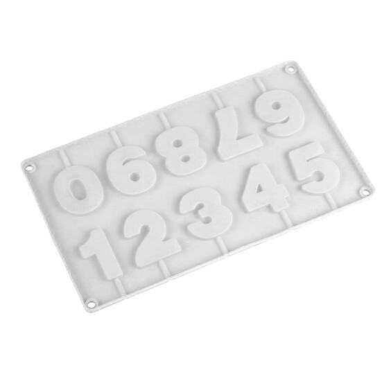 Форма силиконовая Цифры 10 яч. 29х16,5 см Ø 5х0,5 см 1 шт. Прозрачный