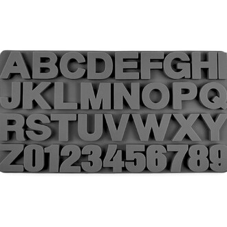 Форма силиконовая Буквы+Цифры 36 яч. Bakery 35,5х19 см Ø 4х0,9 см 1 шт. Серый